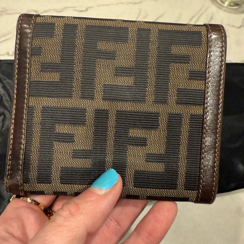Fendi Zucca FF Canvas Compact Trifold Wallet - Picture 4 of 16